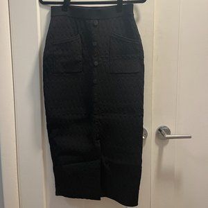 Jonathan Simkhai Black Textured Cardigan and Skirt Set - Size M